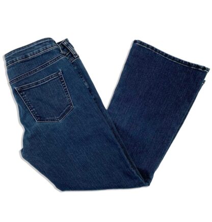 Vintage Gap womens jeans in the Long and Lean fit. Rear view showing a pair of jeans folded at the knees.